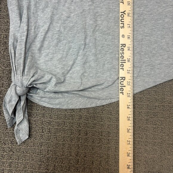 Lululemon Shirt 8 Heather Grey Soft Jersey Knit Scoop Neck 3/4 Sleeves Comfy - Picture 5 of 8